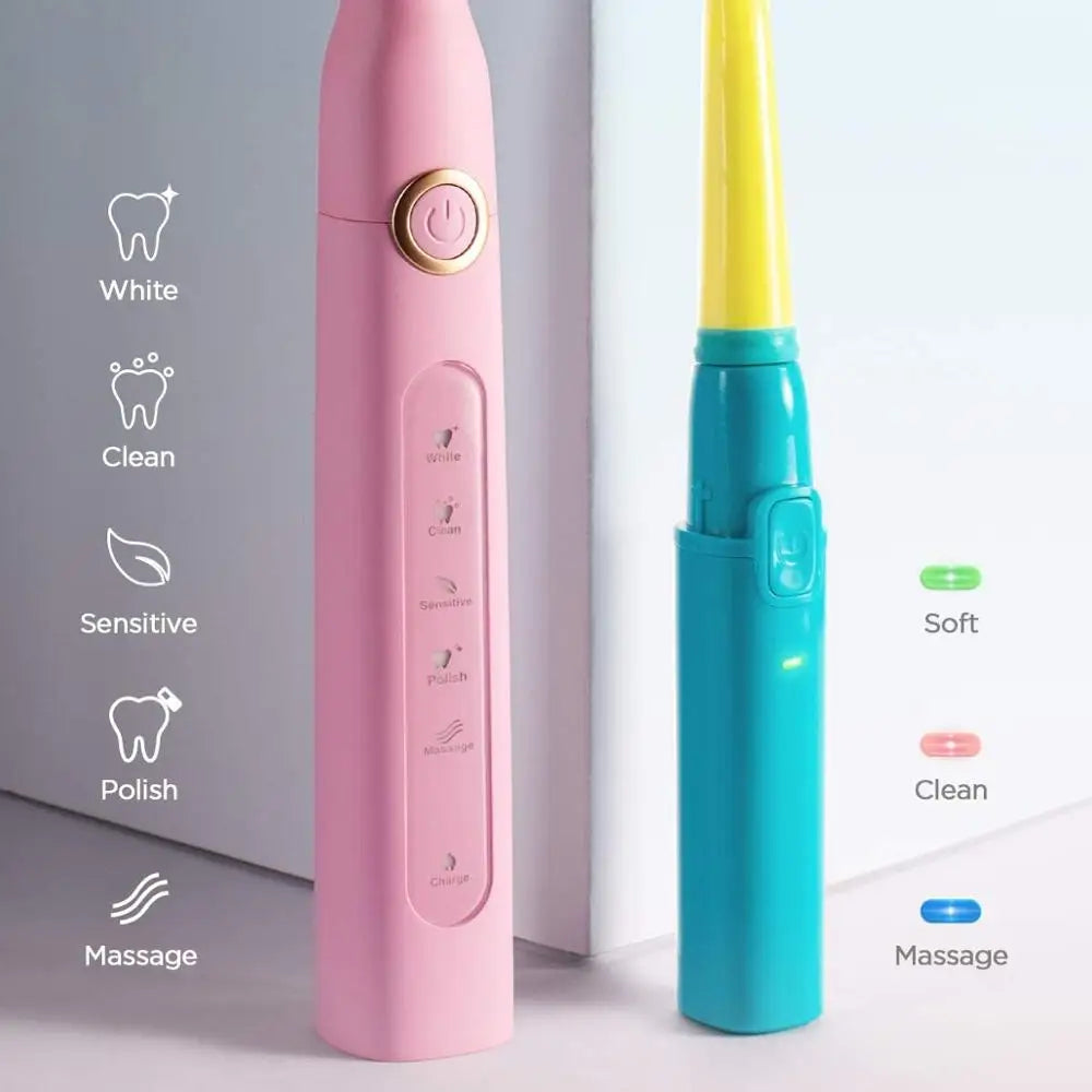 2024 Fairywill Electric Sonic Kids Toothbrush Family Kit with 3 Powerful Rechargeable Whitening Toothbrush and 10 Brush Heads